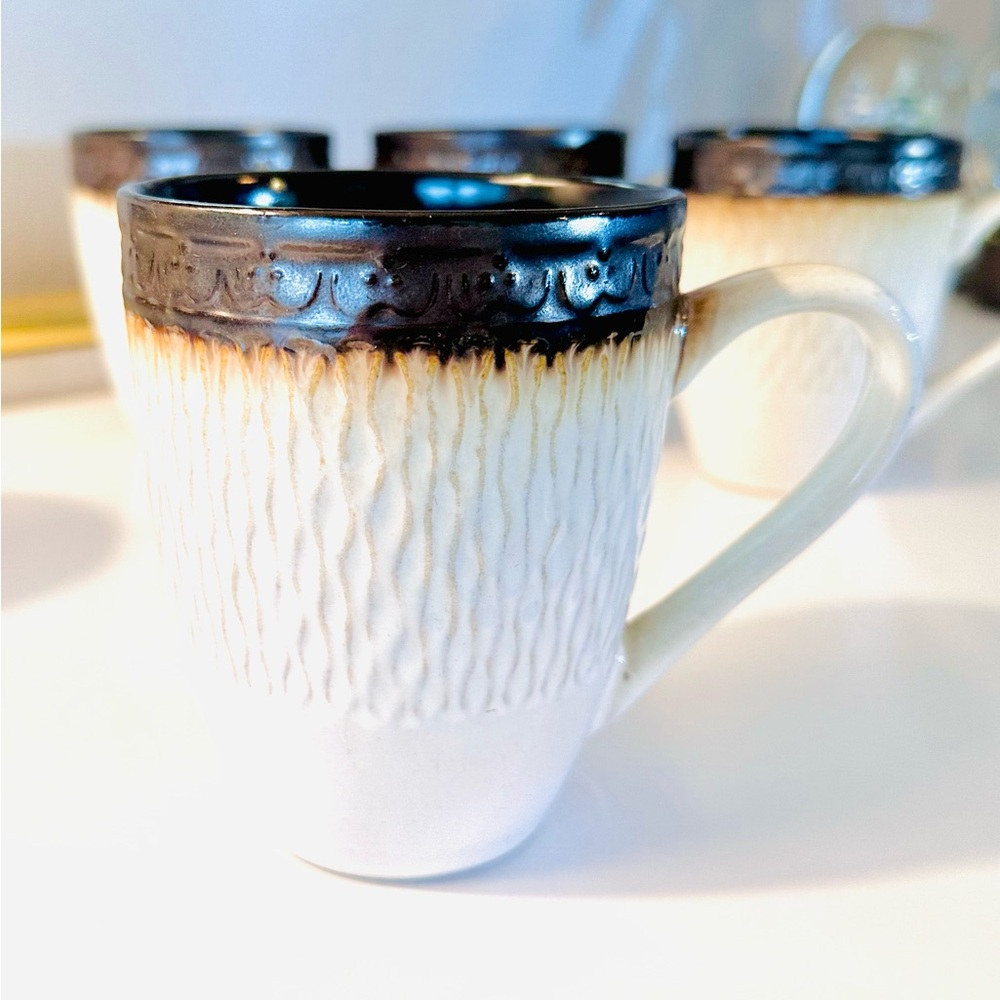 Set Of 6 Mikasa Gourmet Basics Mugs From Their “Sorrento Stoneware” Collection